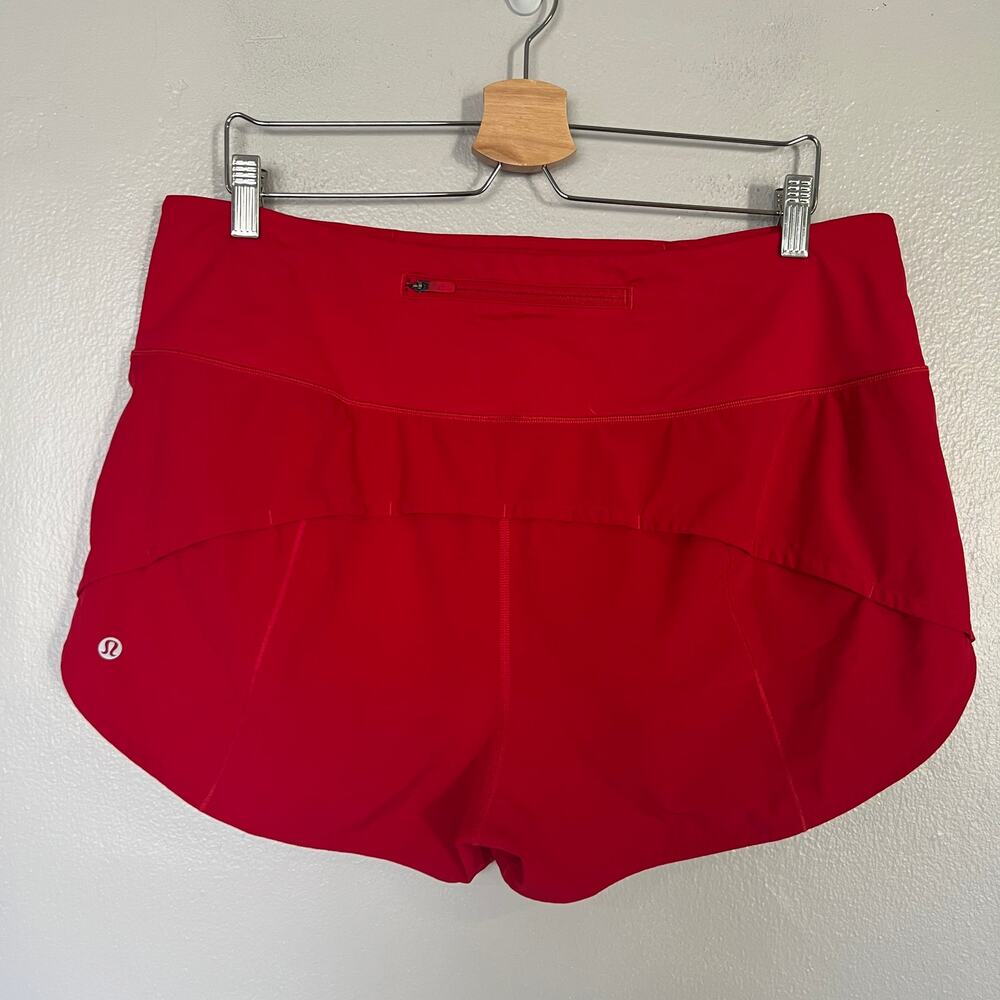 Lululemon Speed Up Shorts High-Rise Lined 2.5" Dark Red Women's Size 14 Running - Picture 2 of 10